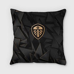 Подушка квадратная Leeds United golden poly, цвет: 3D-принт