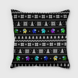 Подушка квадратная Ornament - Among Us new year, цвет: 3D-принт