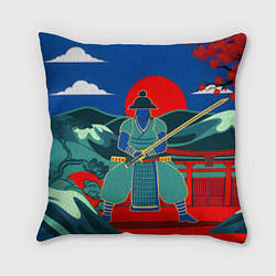 Подушка квадратная Яркий ретро самурай, цвет: 3D-принт
