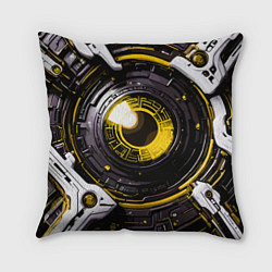 Подушка квадратная Жёлтая сфера киберпанк, цвет: 3D-принт