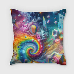 Подушка квадратная Абстрактное граффити с лицом девушки