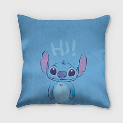 Подушка квадратная Stitch says hi, цвет: 3D-принт