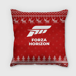 Подушка квадратная Новогодний Forza Horizon с оленями, цвет: 3D-принт