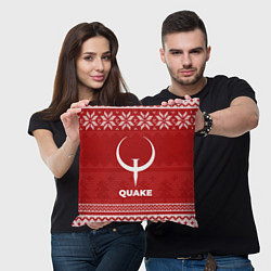 Подушка квадратная Новогодний Quake, цвет: 3D-принт — фото 2