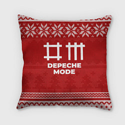 Подушка квадратная Новогодний Depeche Mode, цвет: 3D-принт