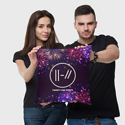 Подушка квадратная Праздничный Twenty One Pilots, цвет: 3D-принт — фото 2