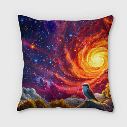 Подушка квадратная Кукушка в космосе