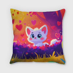 Подушка квадратная Влюбленный милый песец