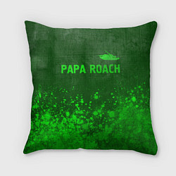 Подушка квадратная Papa Roach - green gradient посередине, цвет: 3D-принт