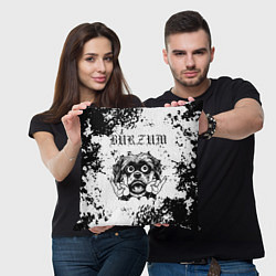 Подушка квадратная Burzum - рок пес, цвет: 3D-принт — фото 2