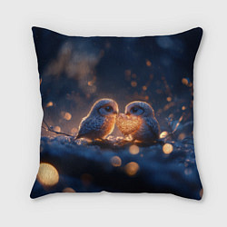 Подушка квадратная Милые влюбленные совушки