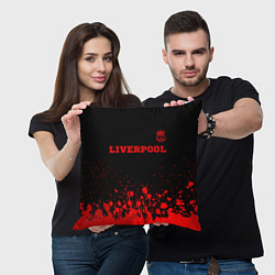 Подушка квадратная Liverpool - red gradient посередине, цвет: 3D-принт — фото 2