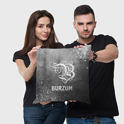 Подушка квадратная Burzum - grey gradient, цвет: 3D-принт — фото 2