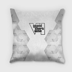 Подушка квадратная GTA6 white poly, цвет: 3D-принт