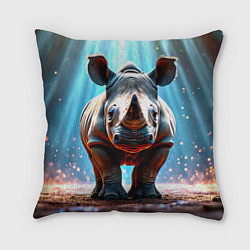Подушка квадратная Носорог в лучах