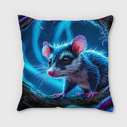Подушка квадратная Опоссум в синей туманности
