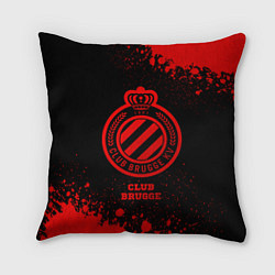 Подушка квадратная Club Brugge - red gradient, цвет: 3D-принт