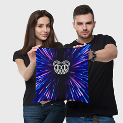 Подушка квадратная Radiohead neon energy, цвет: 3D-принт — фото 2