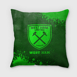 Подушка квадратная West Ham - green gradient, цвет: 3D-принт