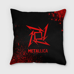 Подушка квадратная Metallica - red gradient, цвет: 3D-принт