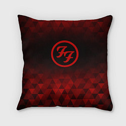 Подушка квадратная Foo Fighters red poly, цвет: 3D-принт