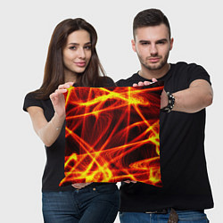 Подушка квадратная Огненный трек, цвет: 3D-принт — фото 2