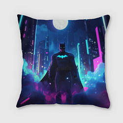 Подушка квадратная Бэтмен неоновый город