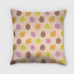 Подушка квадратная Пасха цветные яйца