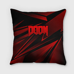 Подушка квадратная Doom - красная абстракция, цвет: 3D-принт