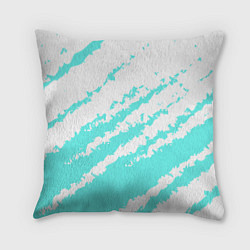 Подушка квадратная The color is light blue and white, цвет: 3D-принт