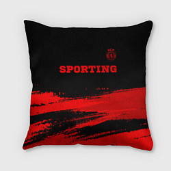Подушка квадратная Sporting - red gradient посередине, цвет: 3D-принт