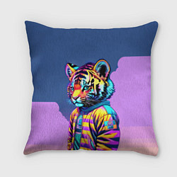 Подушка квадратная Cool tiger cub - pop art