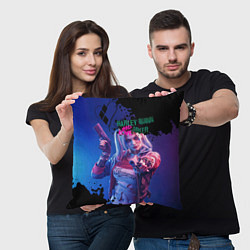 Подушка квадратная Харли и Джокер love, цвет: 3D-принт — фото 2