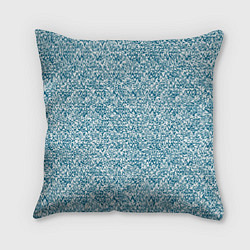 Подушка квадратная Бело-синий текстурный, цвет: 3D-принт