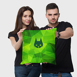Подушка квадратная Stray green poly, цвет: 3D-принт — фото 2