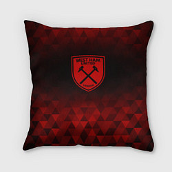 Подушка квадратная West Ham red poly, цвет: 3D-принт