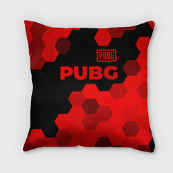 Подушка квадратная PUBG - red gradient посередине, цвет: 3D-принт