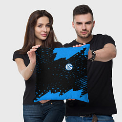 Подушка квадратная Schalke 04 fc blue color, цвет: 3D-принт — фото 2