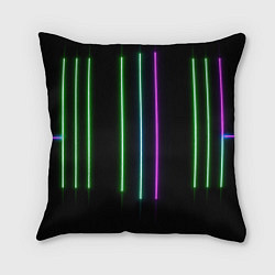 Подушка квадратная Neon stripes, цвет: 3D-принт