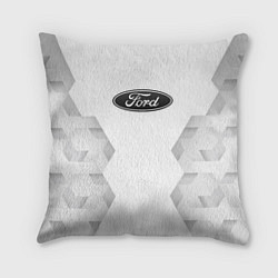 Подушка квадратная Ford white poly, цвет: 3D-принт