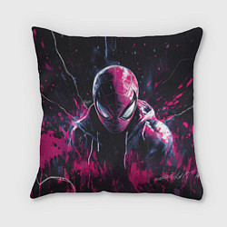 Подушка квадратная Человек-паук и розовая краска