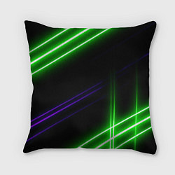 Подушка квадратная Green pink purple line