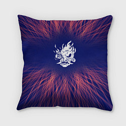 Подушка квадратная Cyberpunk 2077 red energy, цвет: 3D-принт