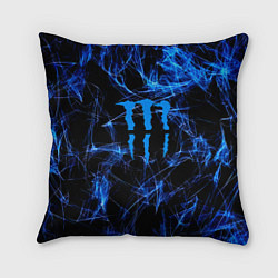 Подушка квадратная Monster energy искры дымы, цвет: 3D-принт