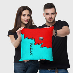 Подушка квадратная Ведьмак краски логотип, цвет: 3D-принт — фото 2