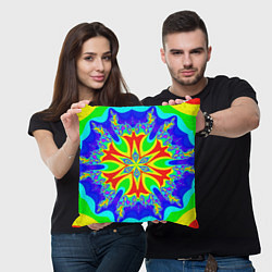 Подушка квадратная Неоновая психоделика узор, цвет: 3D-принт — фото 2