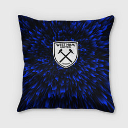 Подушка квадратная West Ham blue energy, цвет: 3D-принт