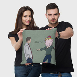 Подушка квадратная Чендлер и Моника, цвет: 3D-принт — фото 2