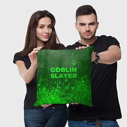 Подушка квадратная Goblin Slayer - green gradient посередине, цвет: 3D-принт — фото 2