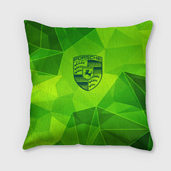 Подушка квадратная Porsche green poly, цвет: 3D-принт